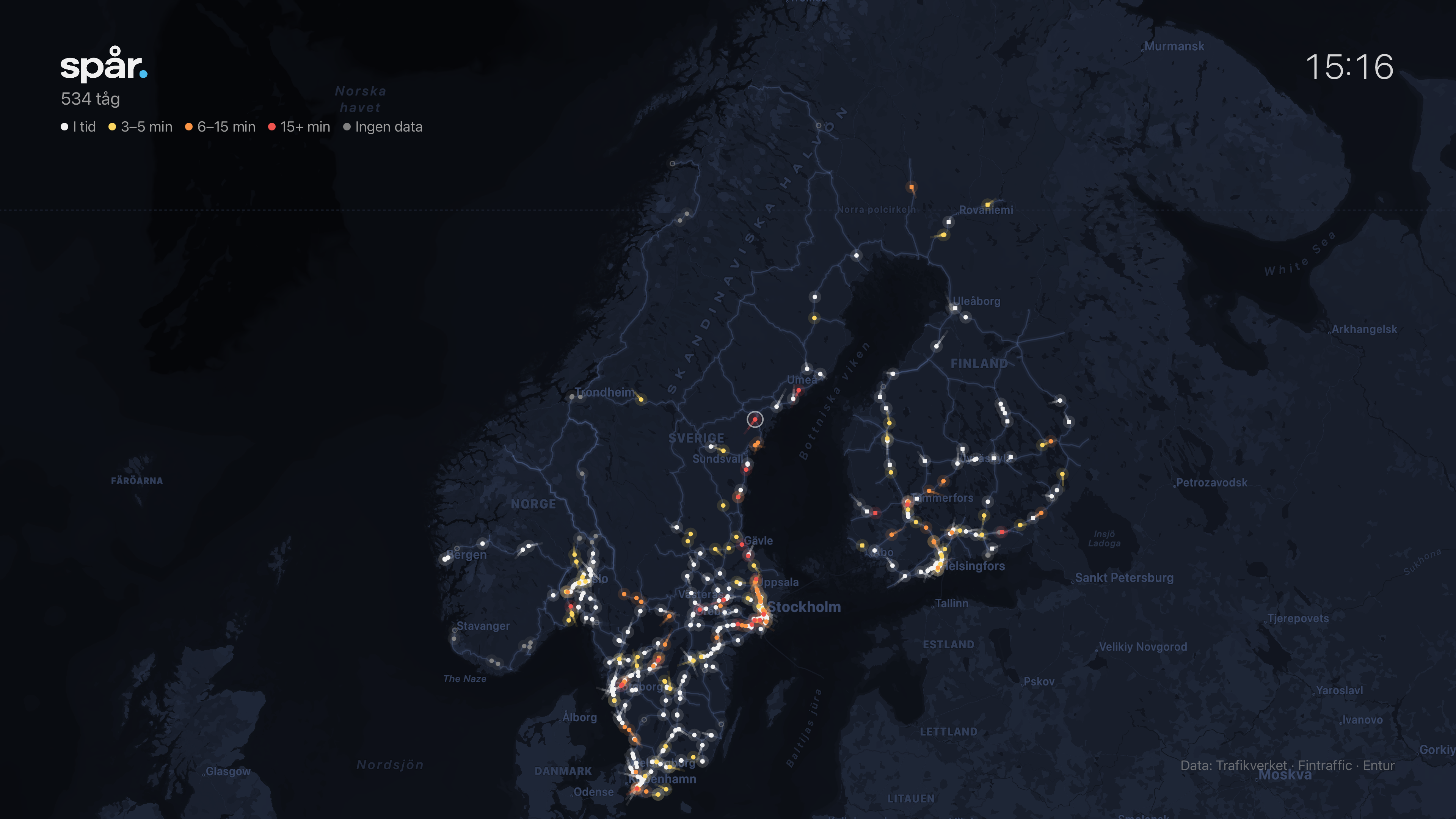 Skärmdump från Spår